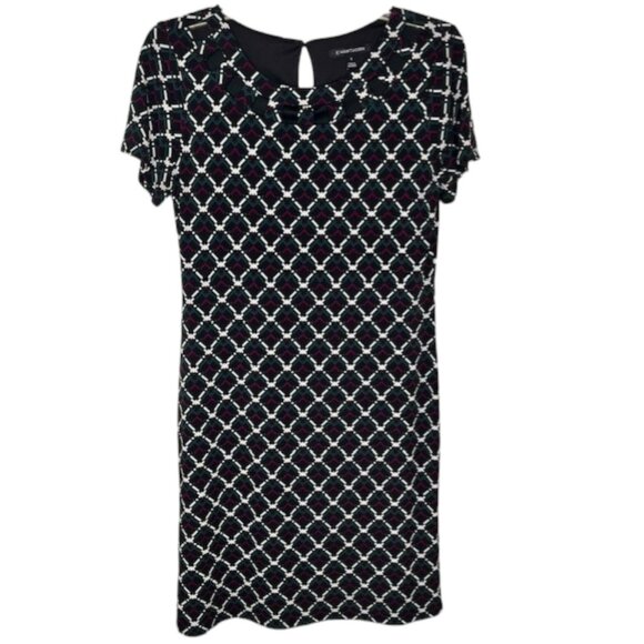 41 Hawthorn Black Jersey Sheath Dress, Cut Out Accent - Black/Multi - S - Picture 1 of 11